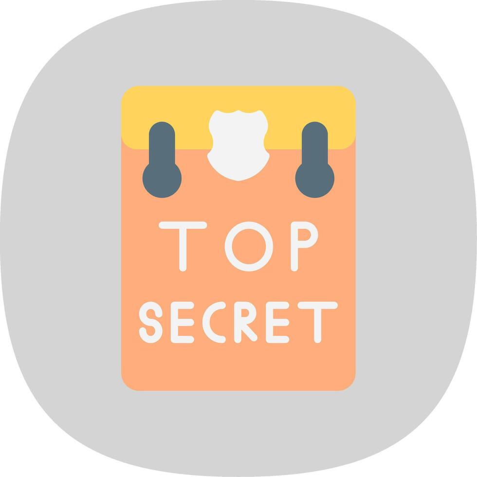 Top Secret Flat Curve Icon Design vector