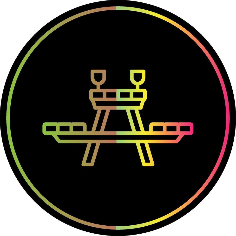 Picnic Table Line Gradient Due Color Icon Design vector