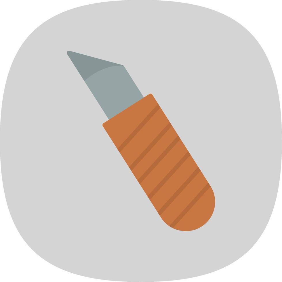 Cutting Knife Flat Curve Icon Design vector