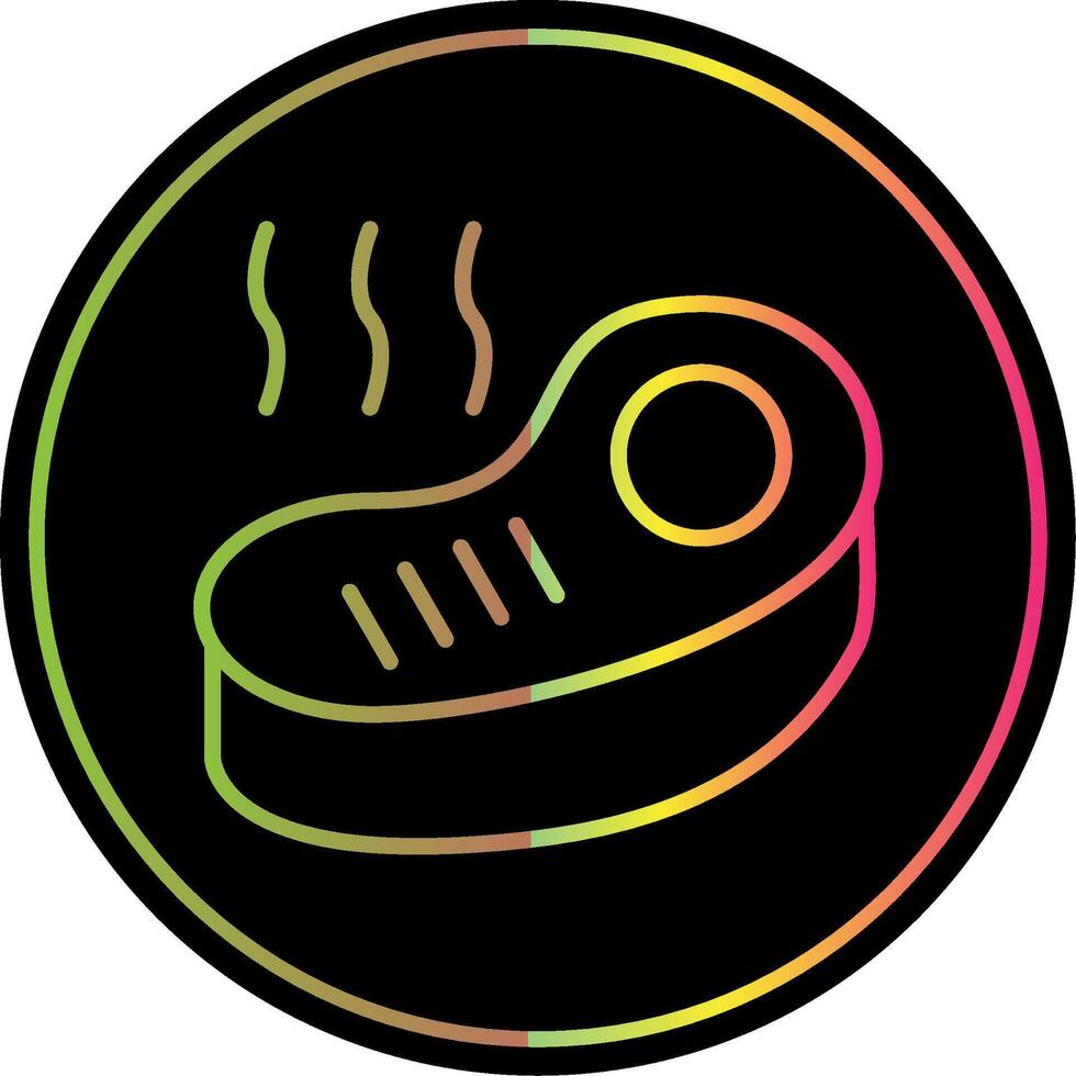 Steak Line Gradient Due Color Icon Design vector