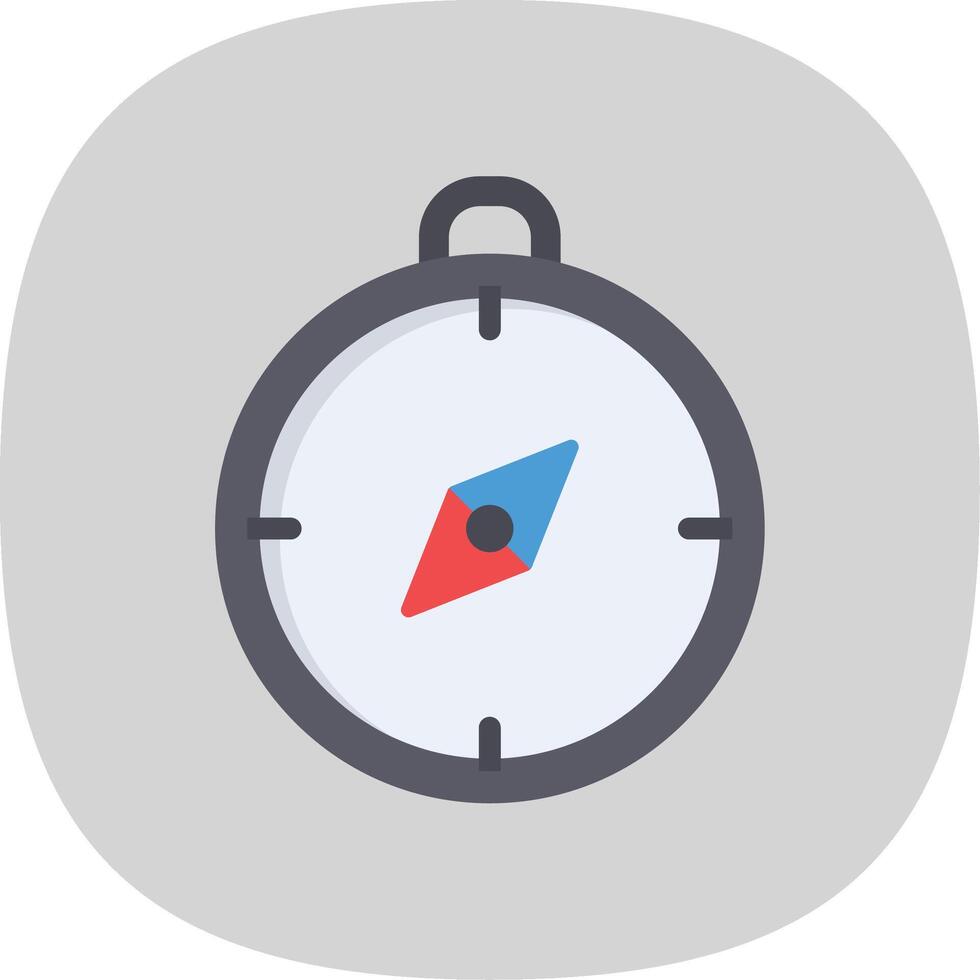 Compass Flat Curve Icon Design vector