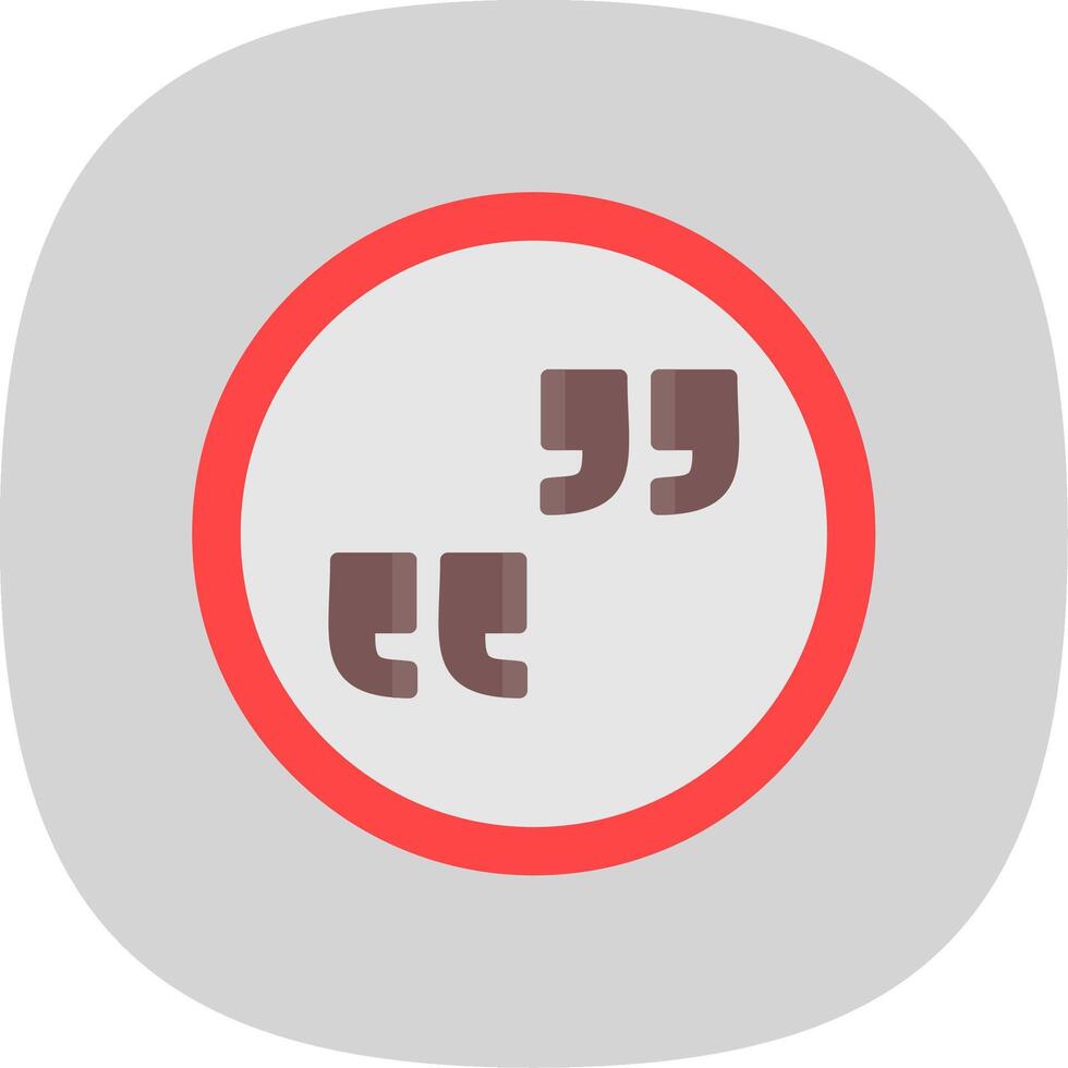 Quote Flat Curve Icon Design vector