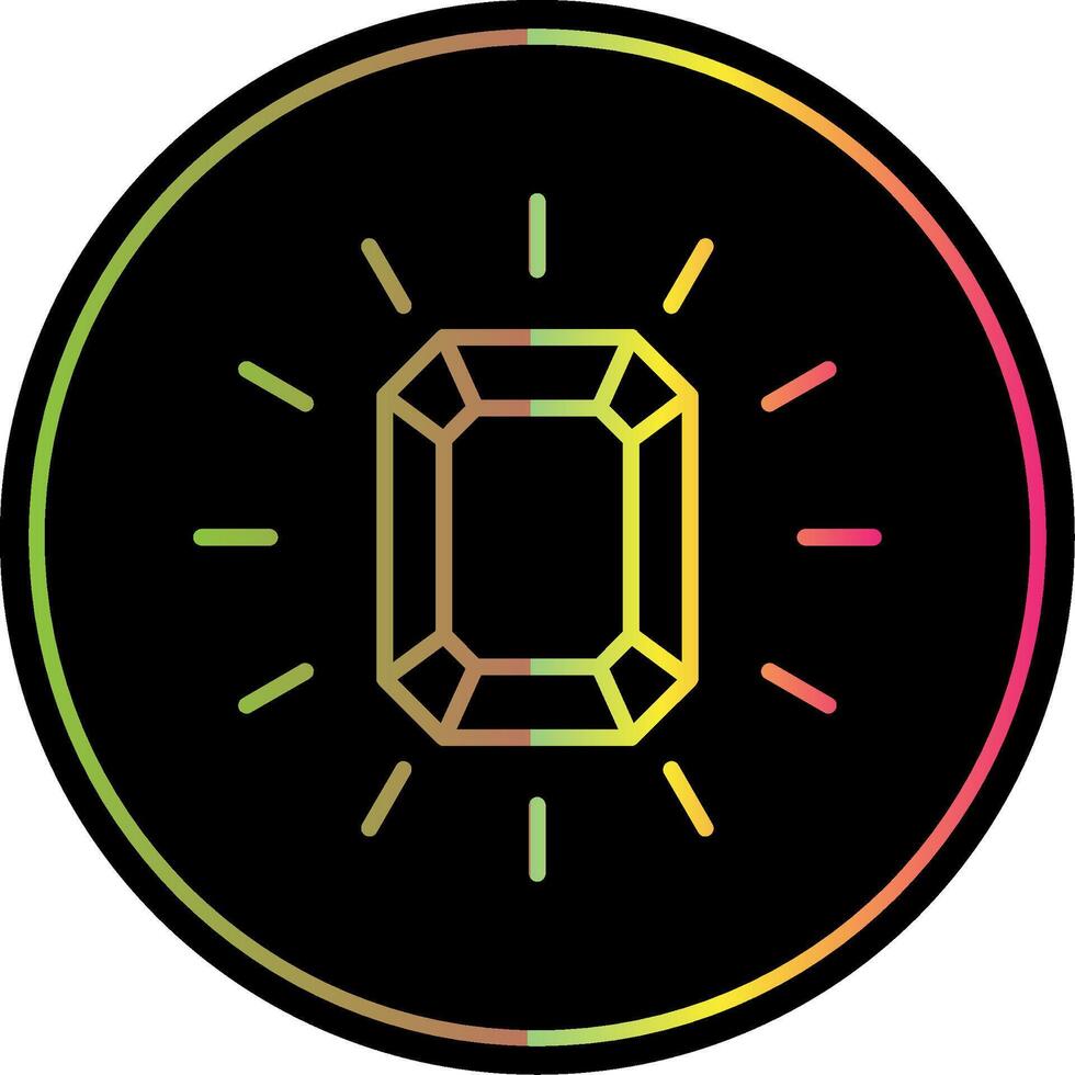 Gem Line Gradient Due Color Icon Design vector