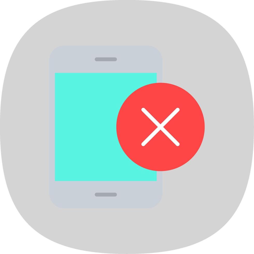 Smartphone Flat Curve Icon Design vector