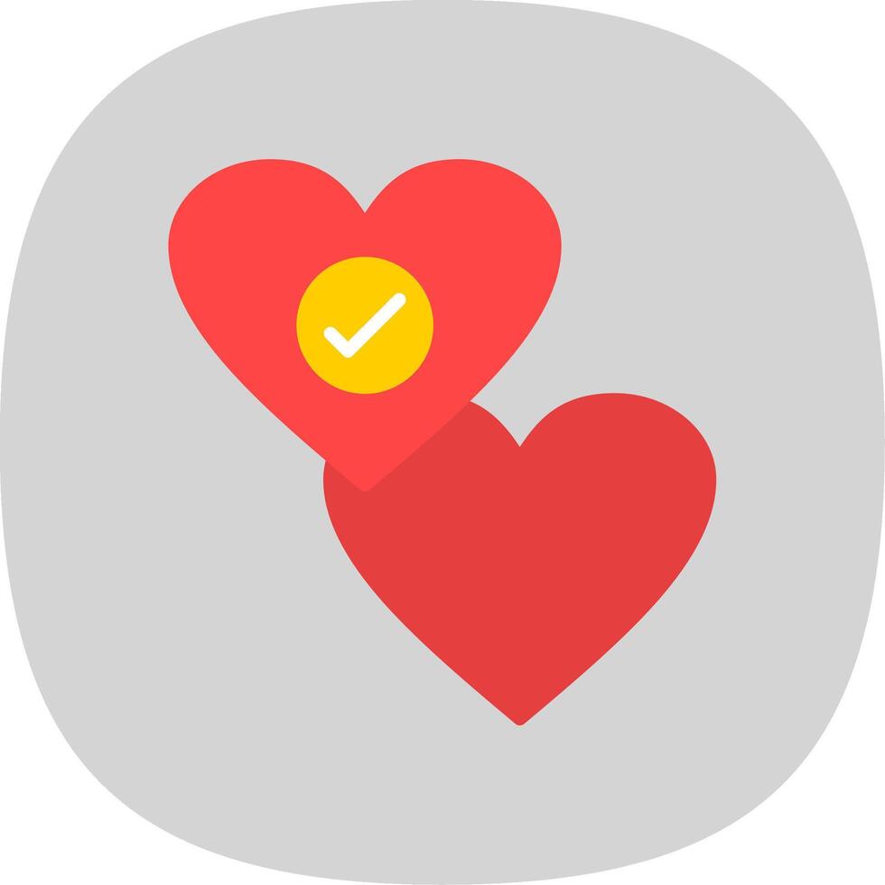 Heart Flat Curve Icon Design vector
