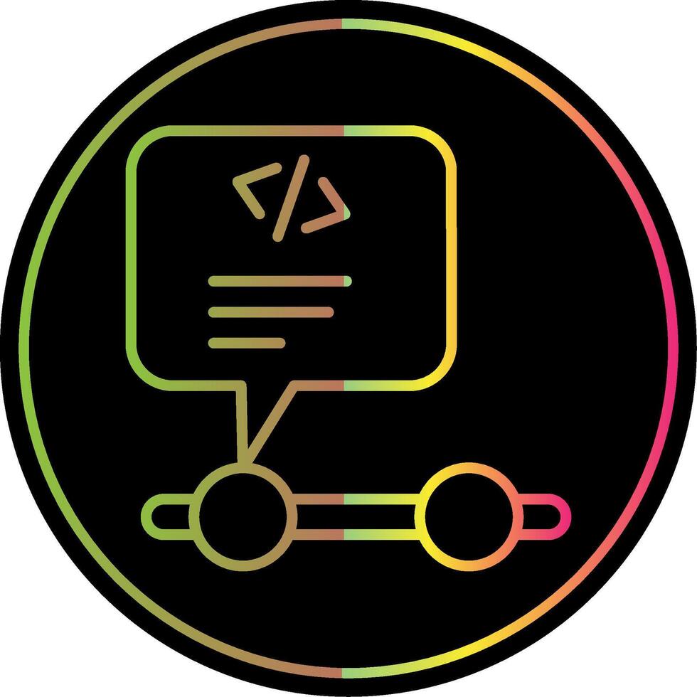 Programming Line Gradient Due Color Icon Design vector