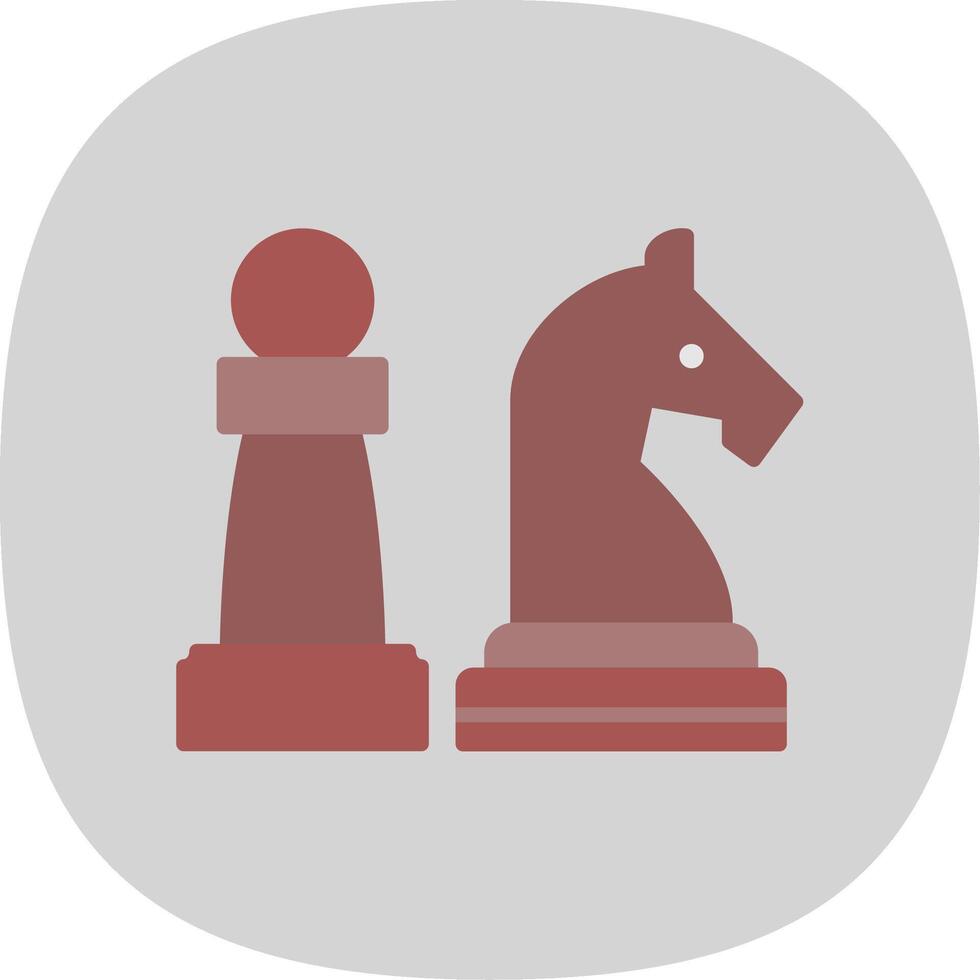 ajedrez plano curva icono diseño vector