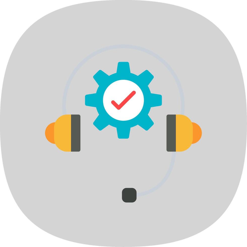 Technical Support Flat Curve Icon Design vector