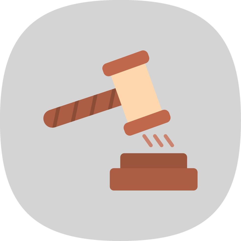 Gavel Flat Curve Icon Design vector