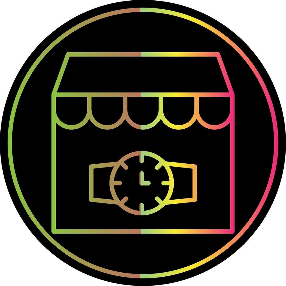 Watch Shop Line Gradient Due Color Icon Design vector