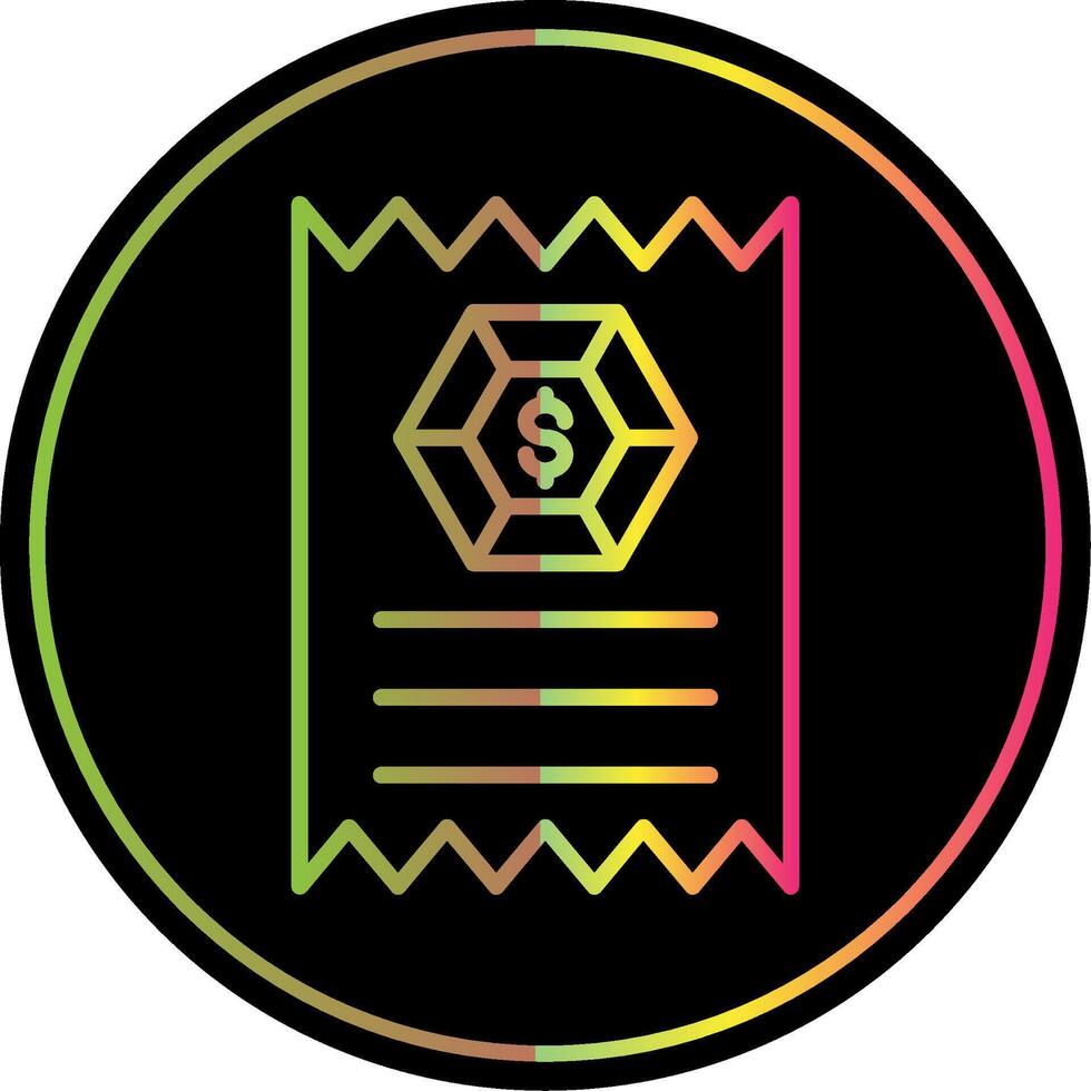 Receipt Line Gradient Due Color Icon Design vector