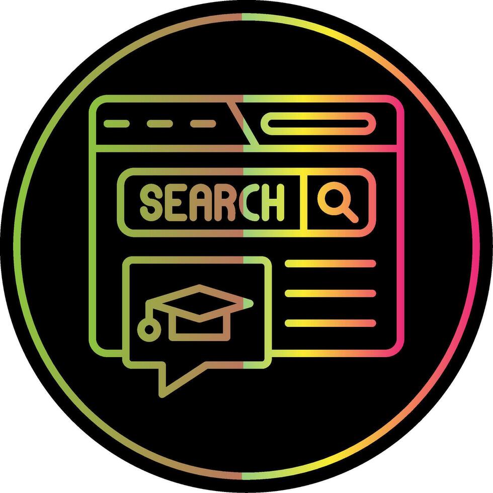 Education Forum Line Gradient Due Color Icon Design vector