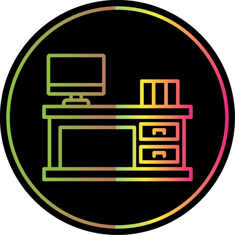 Work Space Line Gradient Due Color Icon Design vector