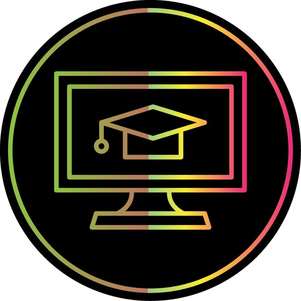 E Learning Line Gradient Due Color Icon Design vector