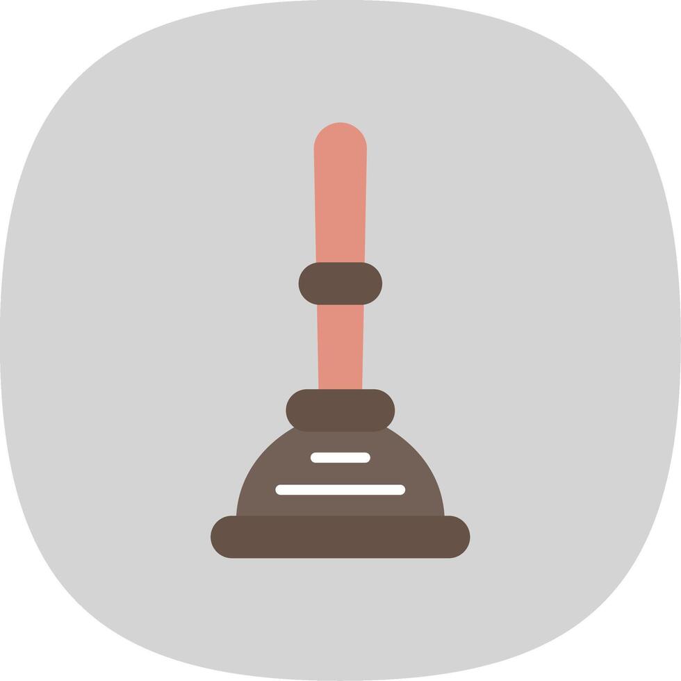 Plunger Flat Curve Icon Design vector