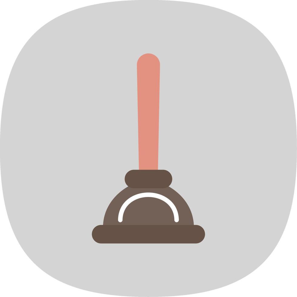 Plunger Flat Curve Icon Design vector