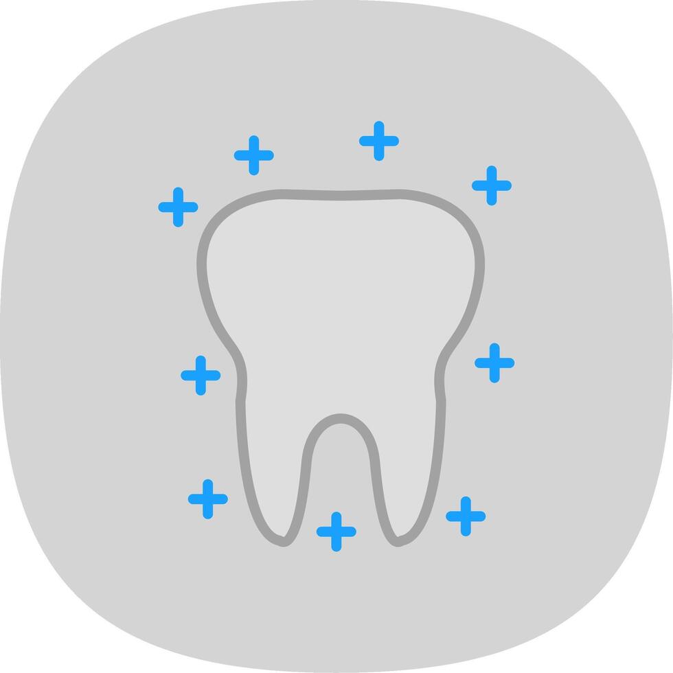 Tooth Flat Curve Icon Design vector