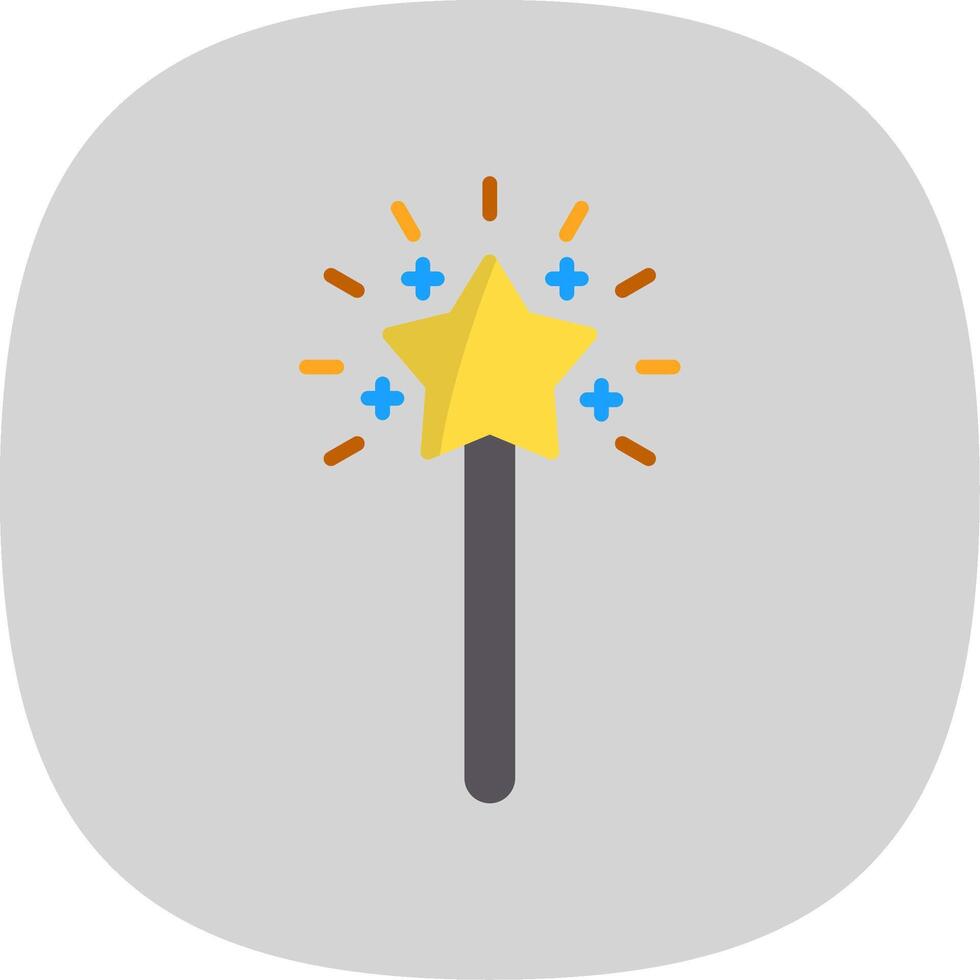Magic Wand Flat Curve Icon Design vector