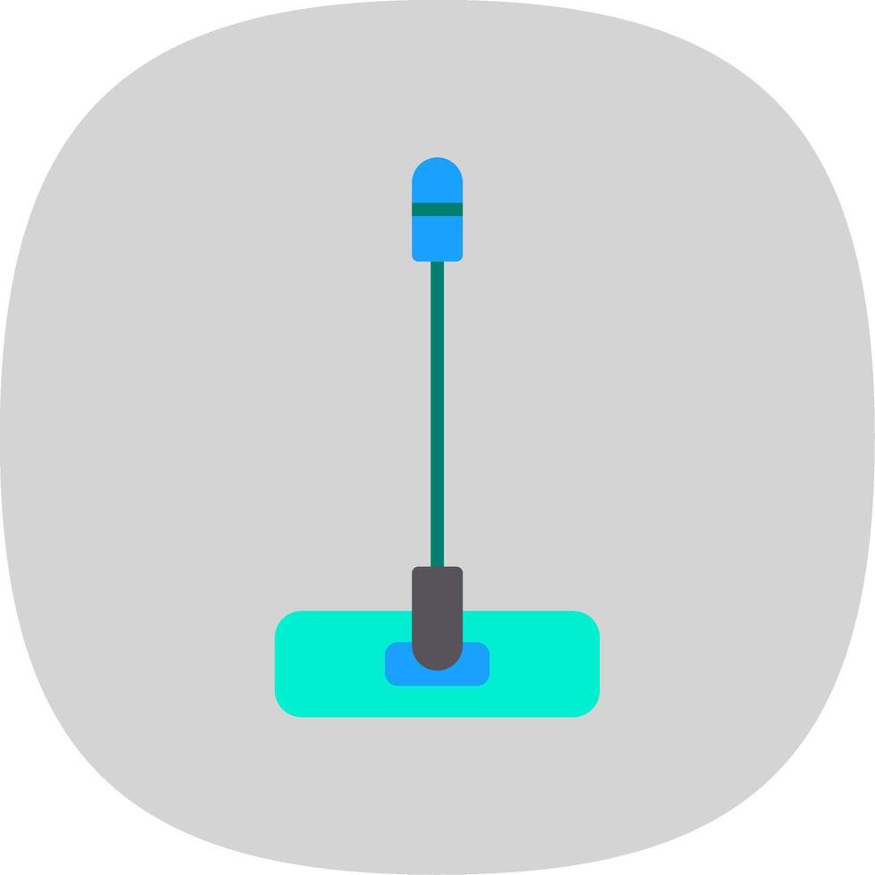 Mop Flat Curve Icon Design vector
