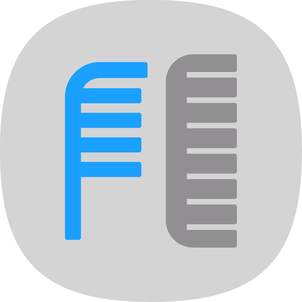 Comb Flat Curve Icon Design vector