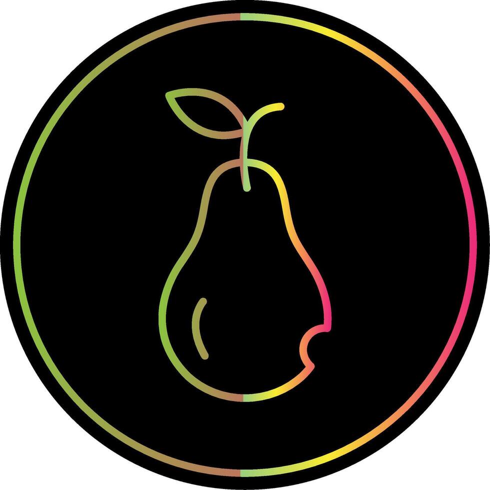 Pear Line Gradient Due Color Icon Design vector