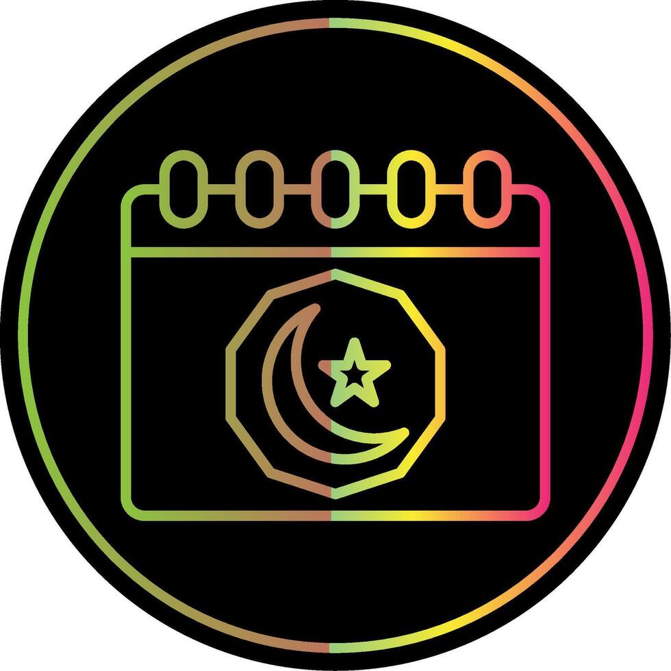 Ramadan Day Line Gradient Due Color Icon Design vector