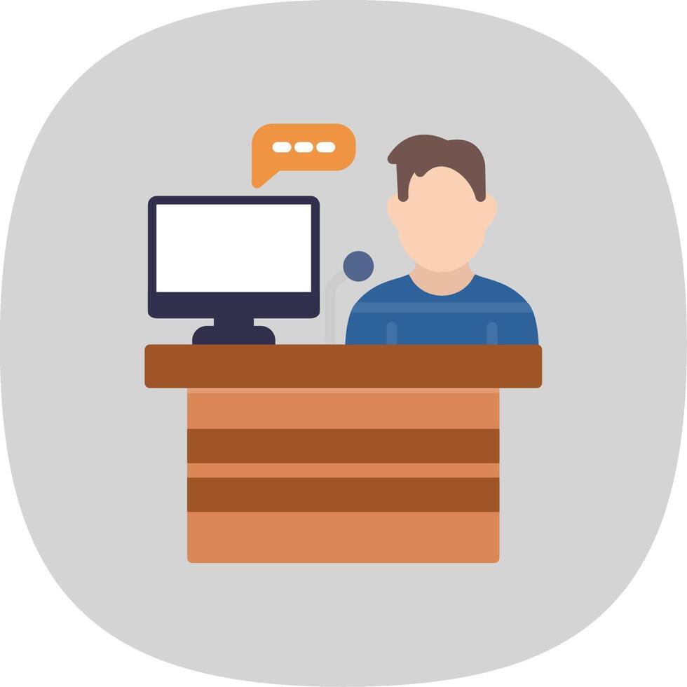 Analyst Flat Curve Icon Design vector