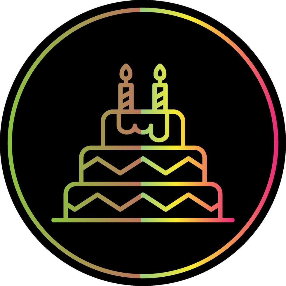 Birthday Cake Line Gradient Due Color Icon Design vector