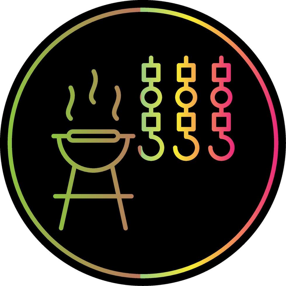 Bbq Line Gradient Due Color Icon Design vector