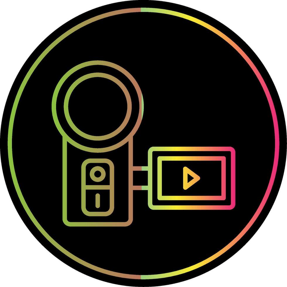 Camera Line Gradient Due Color Icon Design vector