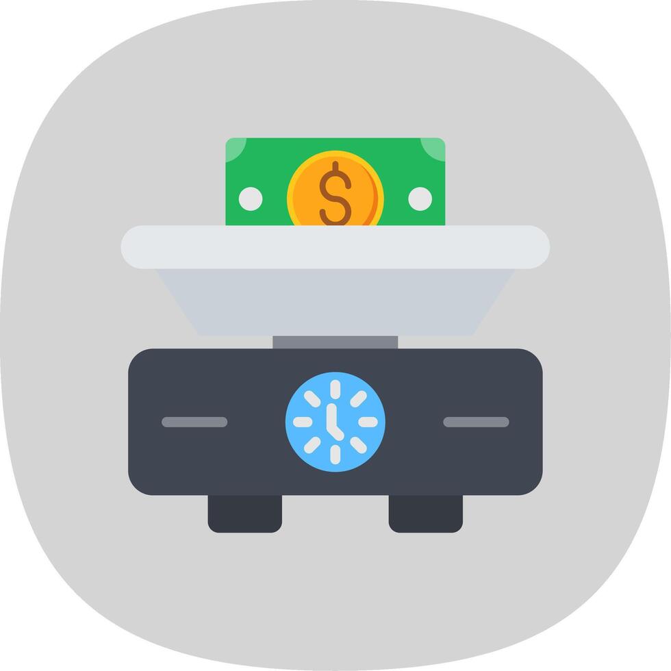 Weighing Scale Flat Curve Icon Design vector