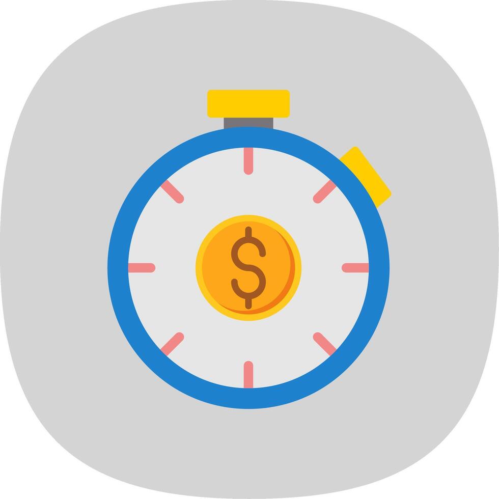 Stopwatch Flat Curve Icon Design vector