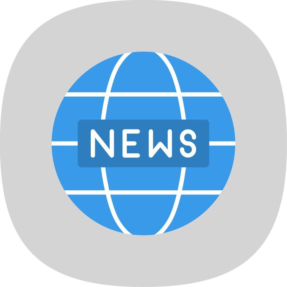 World News Flat Curve Icon Design vector
