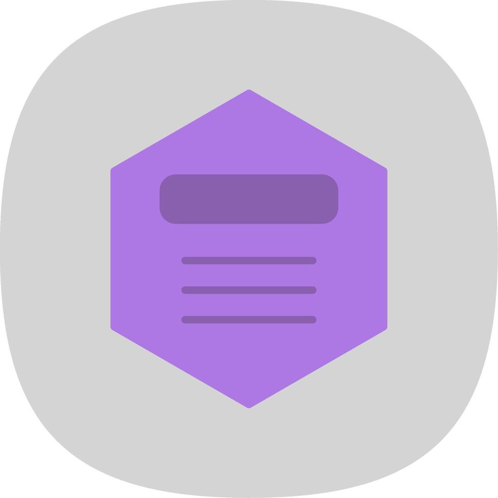 Hexagon Flat Curve Icon Design vector