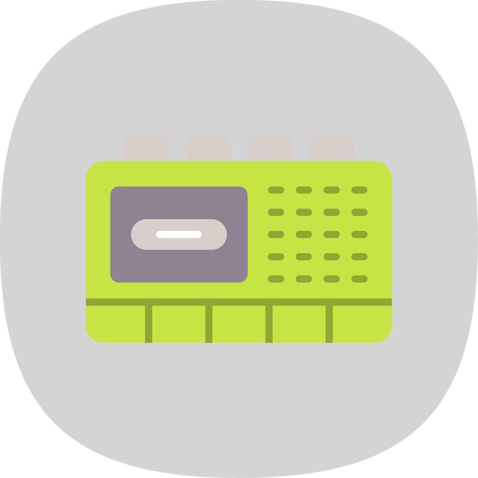 Tape Recorder Flat Curve Icon Design vector