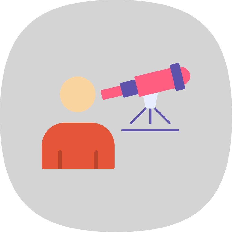 Astronomer Flat Curve Icon Design vector