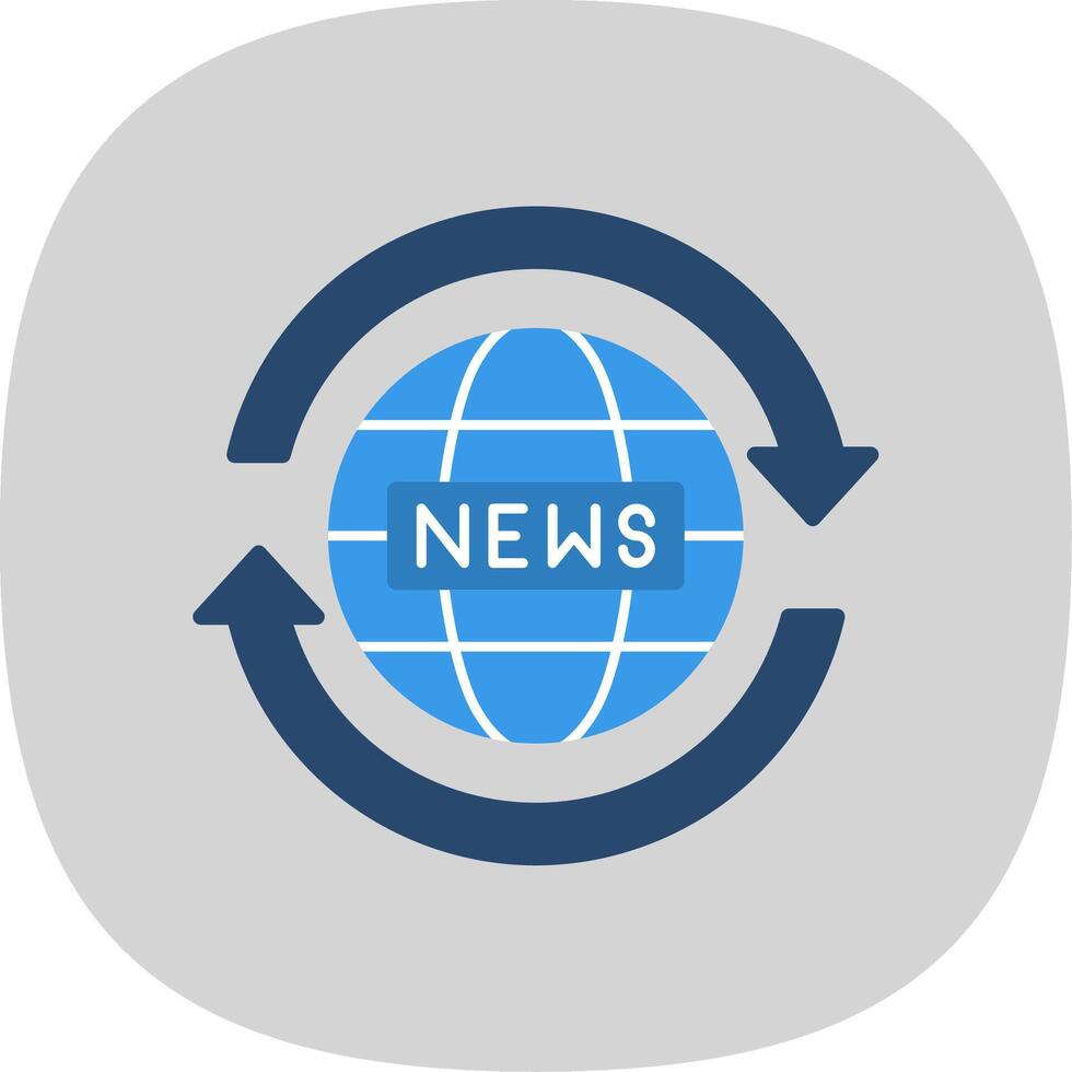 News Report Flat Curve Icon Design vector