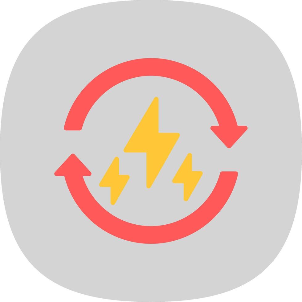 Renewable Energy Flat Curve Icon Design vector