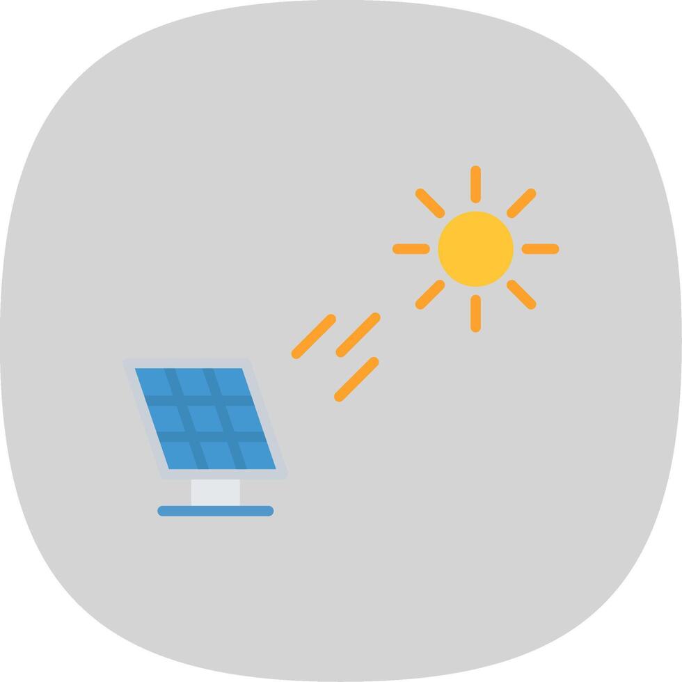 Solar Power Flat Curve Icon Design vector