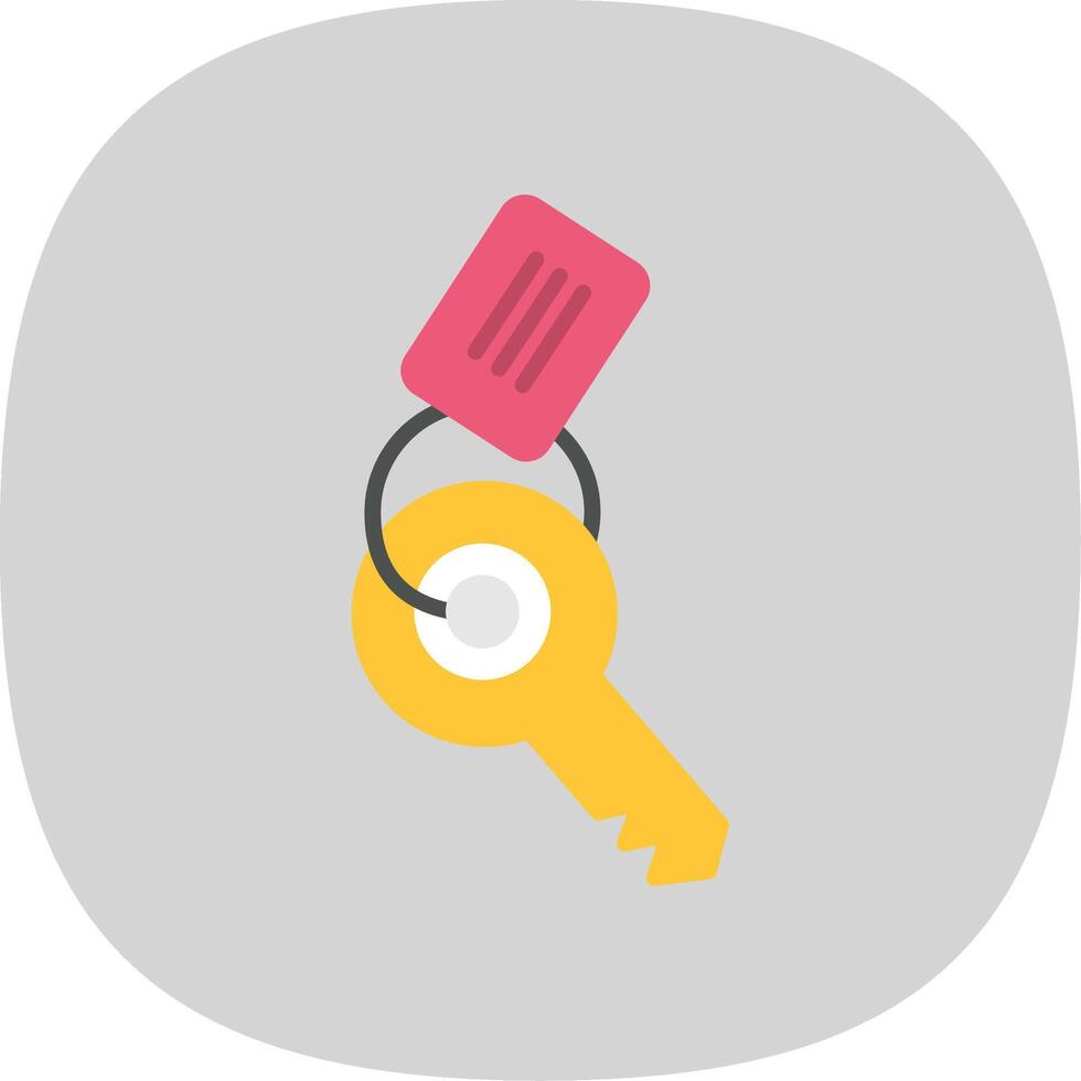 Keychain Flat Curve Icon Design vector