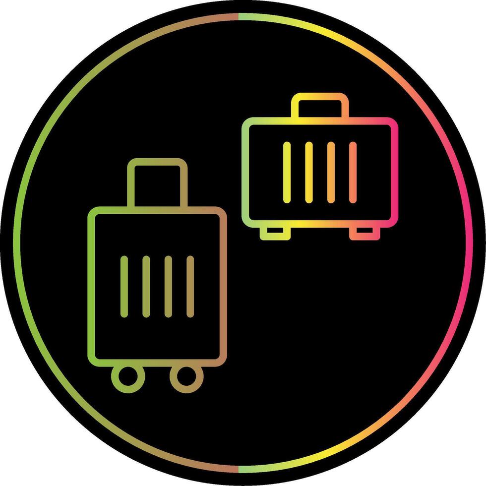 Suitcases Line Gradient Due Color Icon Design vector