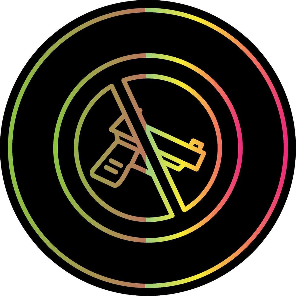 No Gun Line Gradient Due Color Icon Design vector