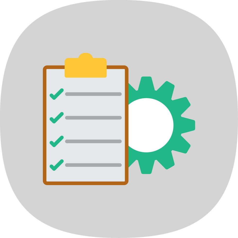 Project Management Flat Curve Icon Design vector