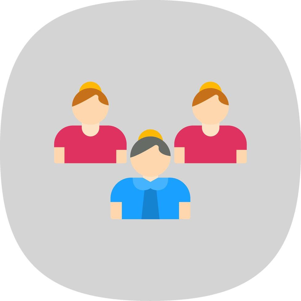 Team Flat Curve Icon Design vector