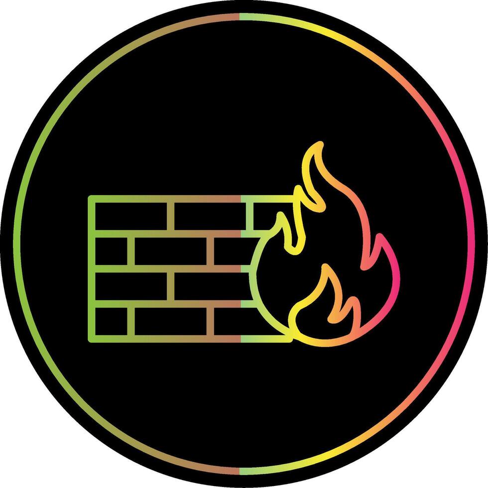 Firewall Line Gradient Due Color Icon Design vector