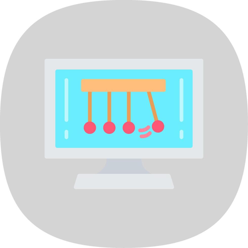 Newtons Cradle Flat Curve Icon Design vector