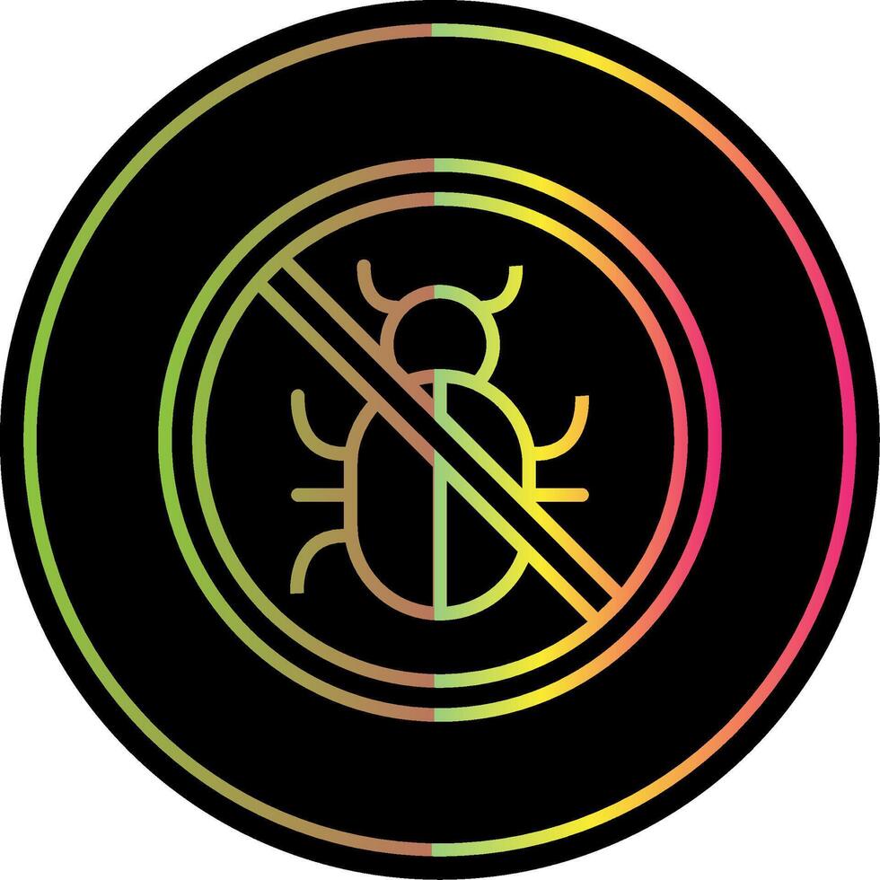 No Bug Line Gradient Due Color Icon Design vector