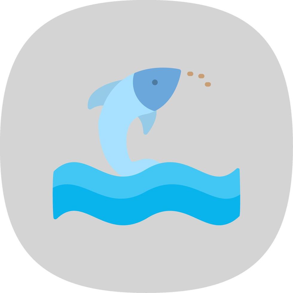 Fish Flat Curve Icon Design vector