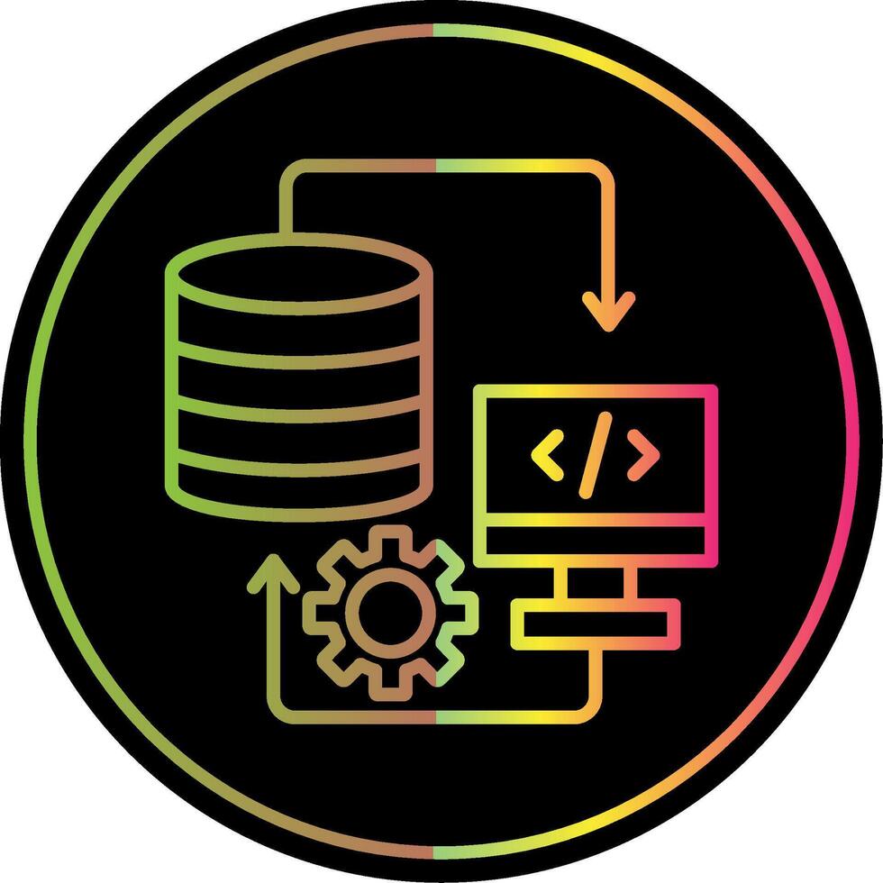 Data Storage Line Gradient Due Color Icon Design vector