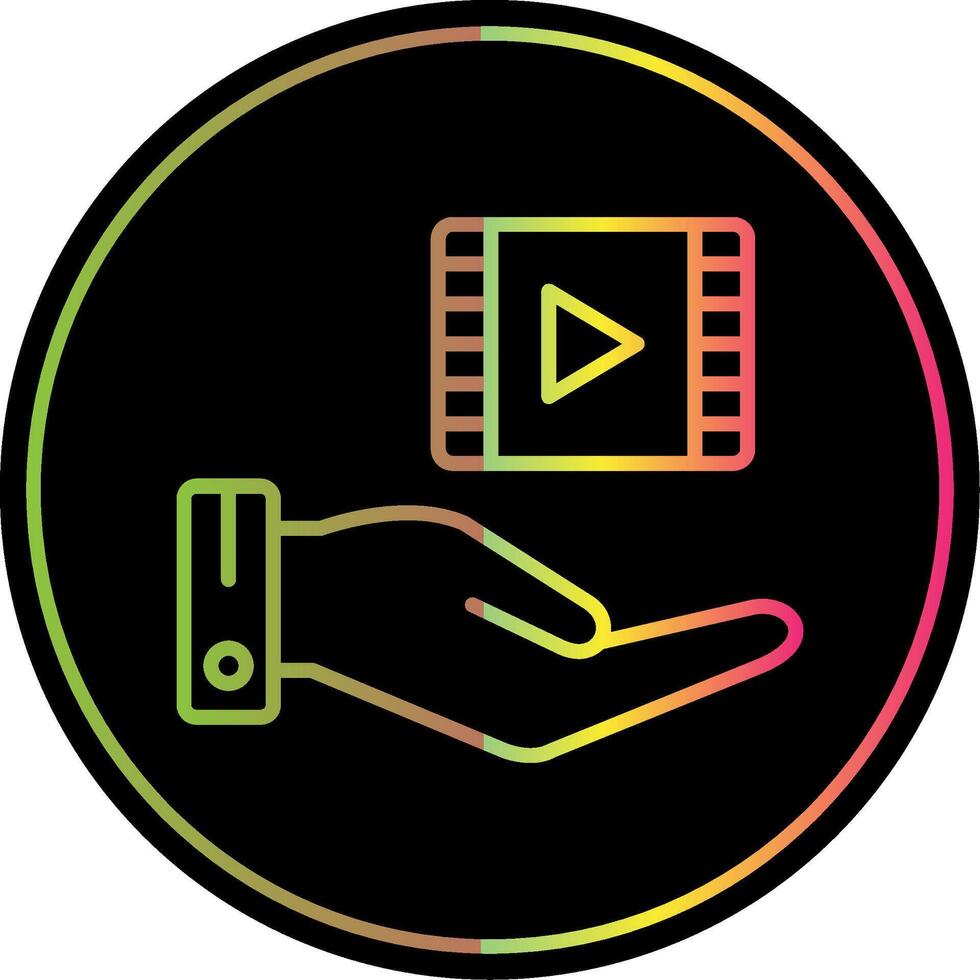 Line Gradient Due Color Icon Design vector